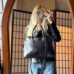 Chic Black Leather Satchel